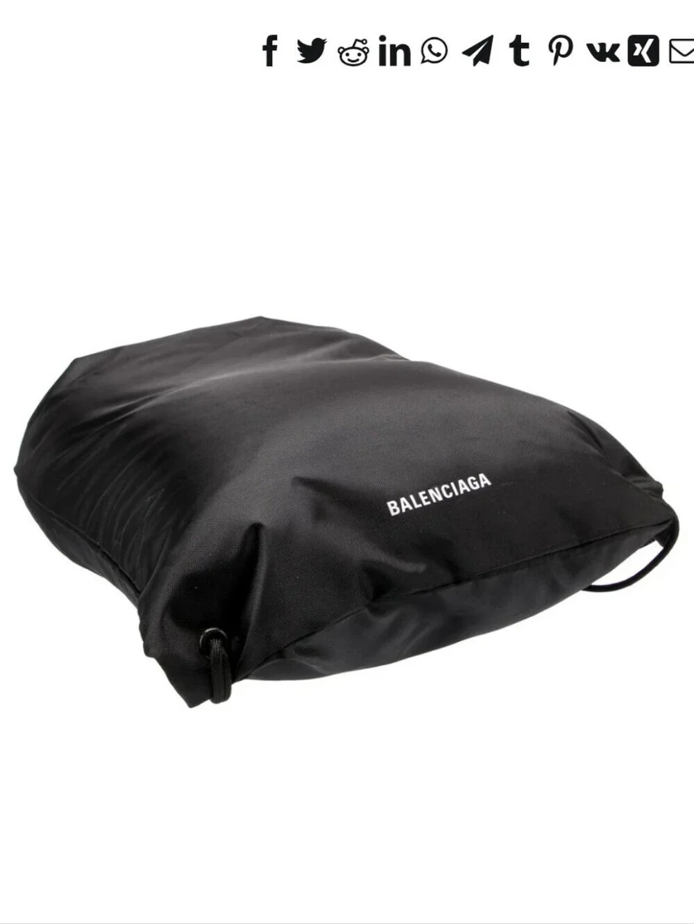 NEW Balenciaga Black EXPLORER Drawstring Backpack Sz 19.5 X 14 Inch